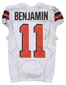 2015 Travis Benjamin Game Used Cleveland Browns White Jersey Worn on 11/15/15 Vs. Pittsburgh (Fanatics & Browns Holo)